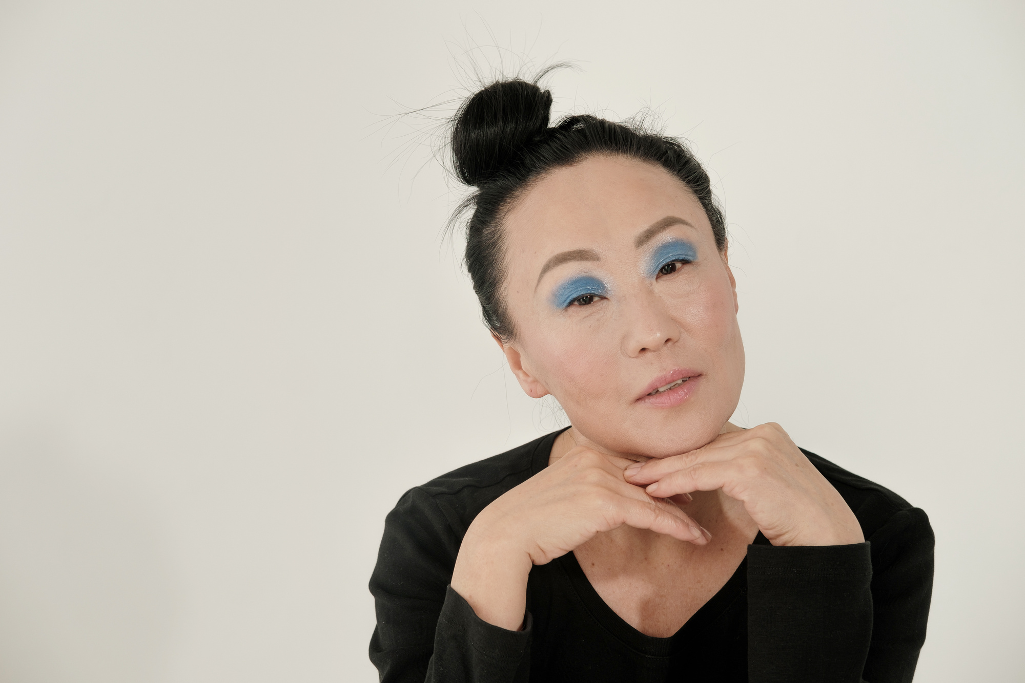 Mature Woman with Bright Makeup